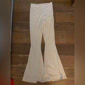 PLT White Flare Pant